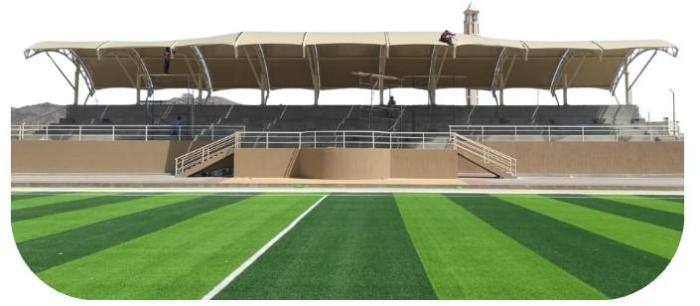 Stadium shades, foundations & fencing