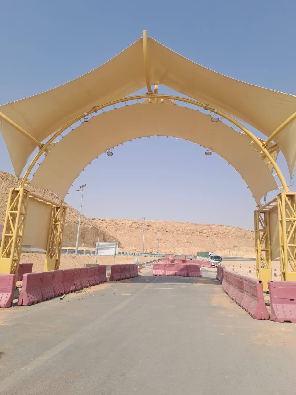 Qiddiya gate shade · four views