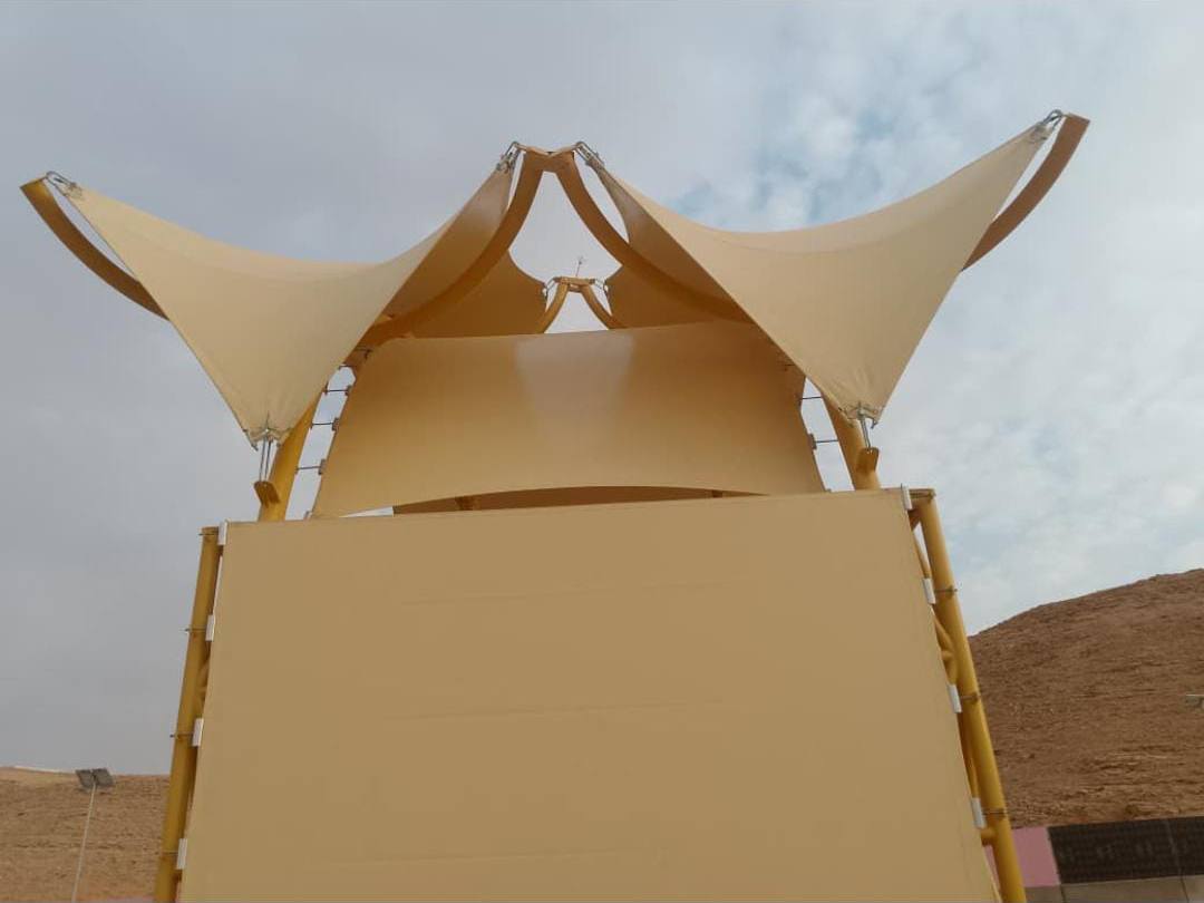 Qiddiya gate shade · four views